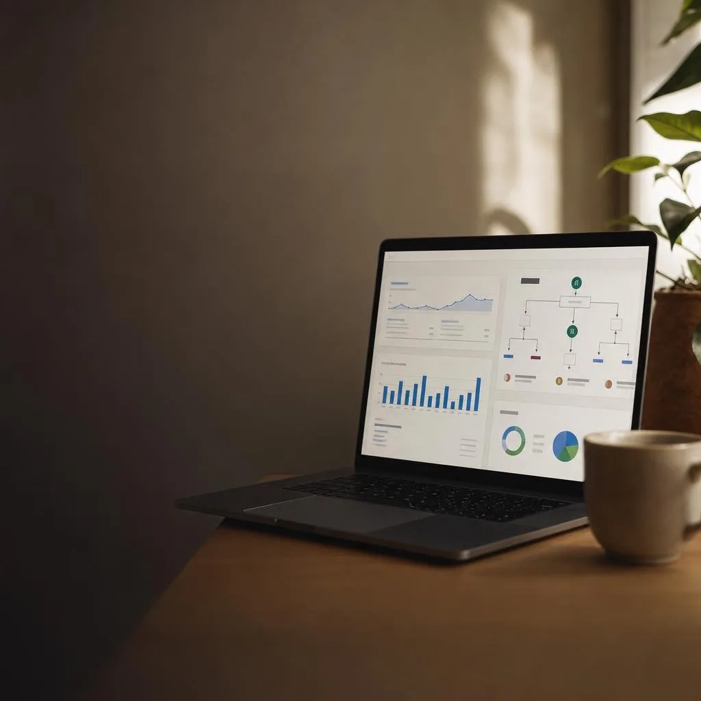 Dashboard showing connected marketing tools and metrics